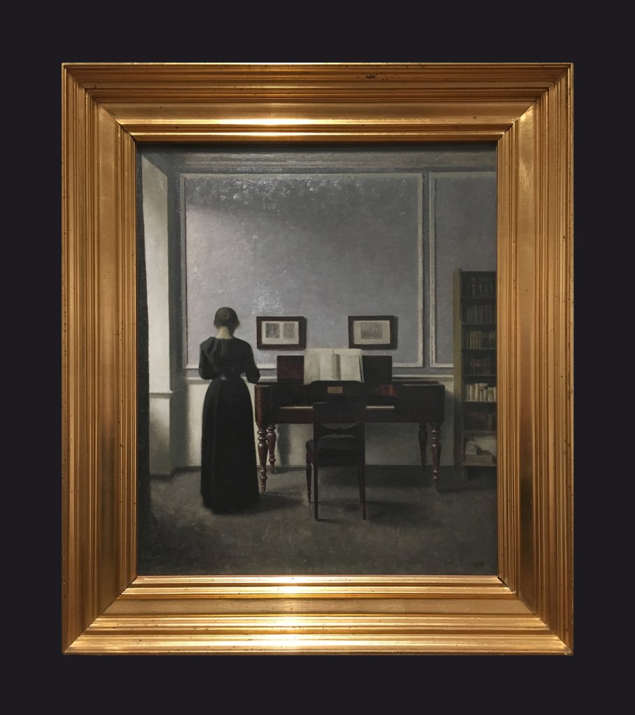 1901, Interior with Piano and Woman in Black by Leslie Hossack