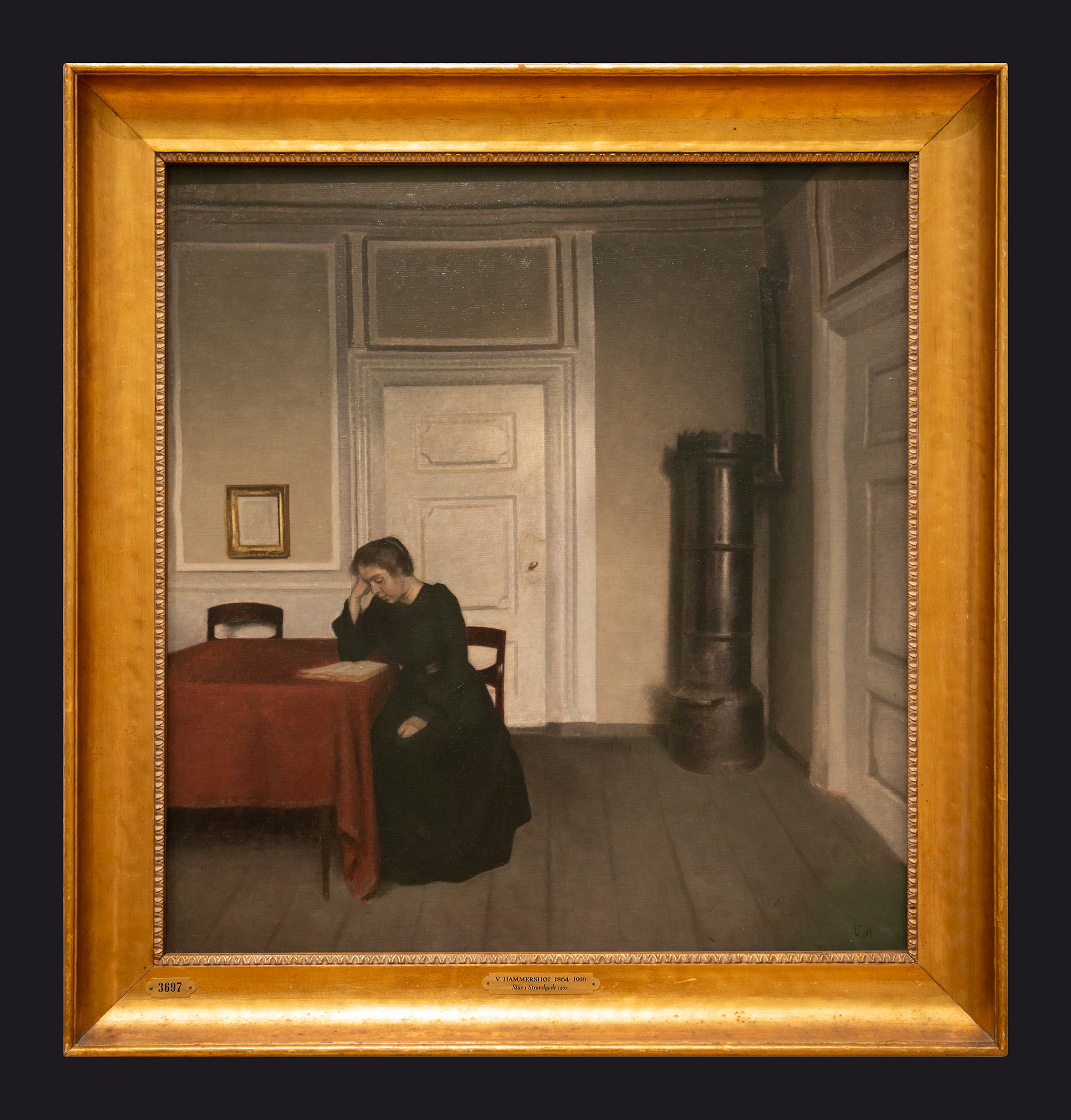 78 1902 A Room in the Artist's Home in Strandgade, Copenhagen, with the Artist's Wife (With A Woman Reading) by Leslie Hossack